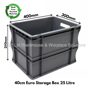 Heavy Duty Stacking Euro Box 40cm 25 Litre